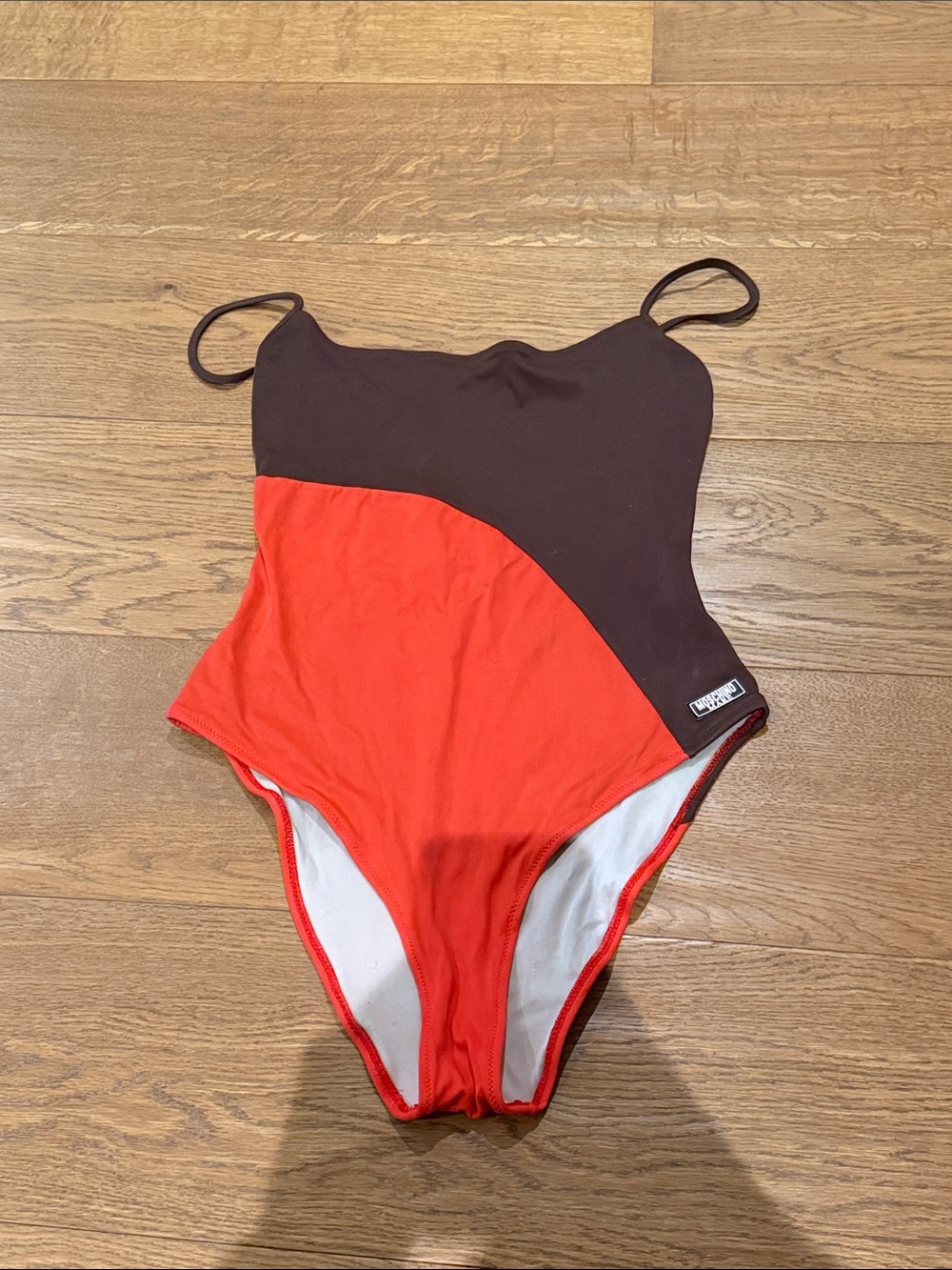 Moschino Mare Colorblock One-Piece Swimsuit - Brown & Red